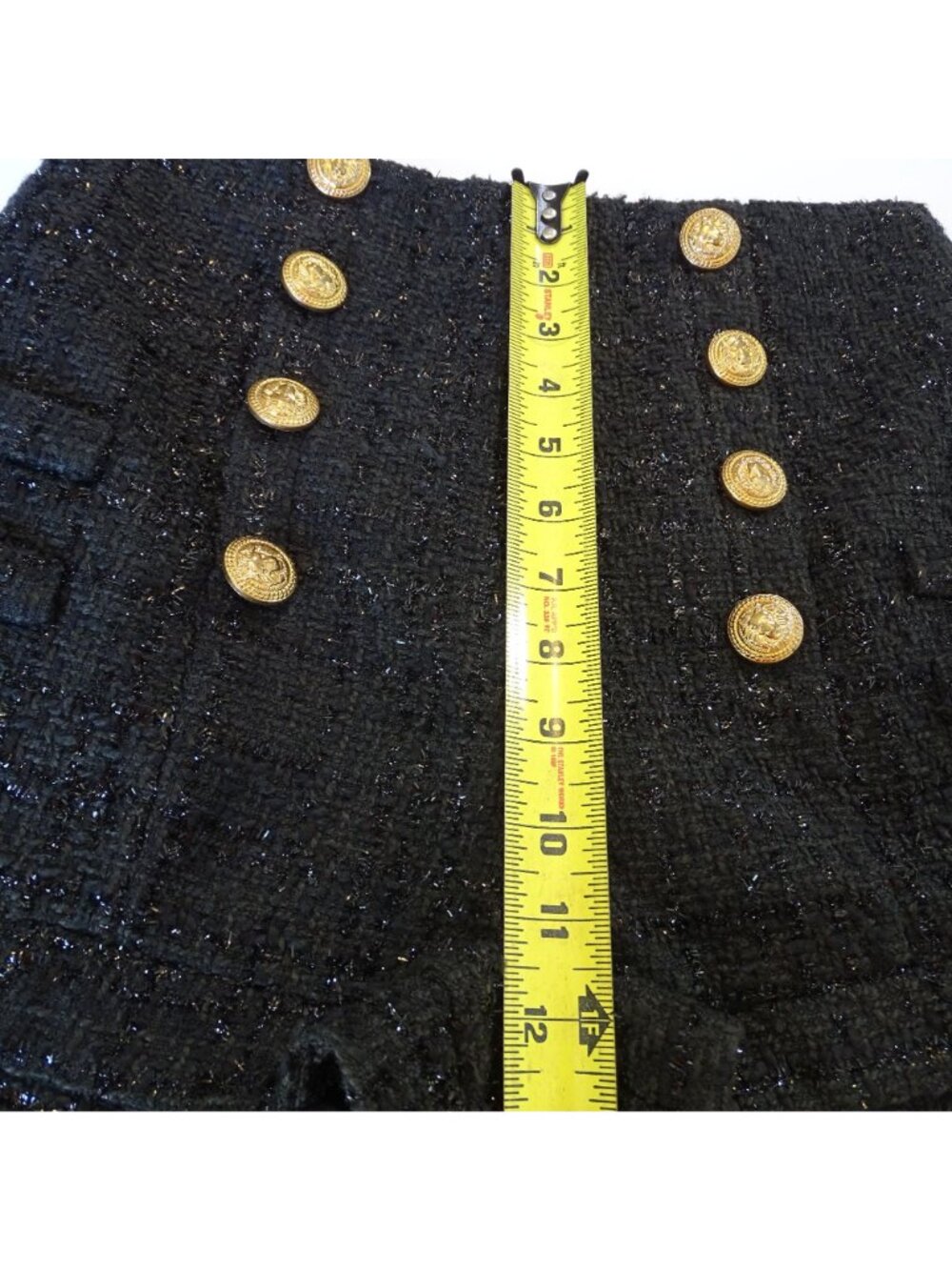 Lady CL Clin Design High Waist Black Shorts Sparkle Size L 28" Festive Mobwife - Picture 8 of 9